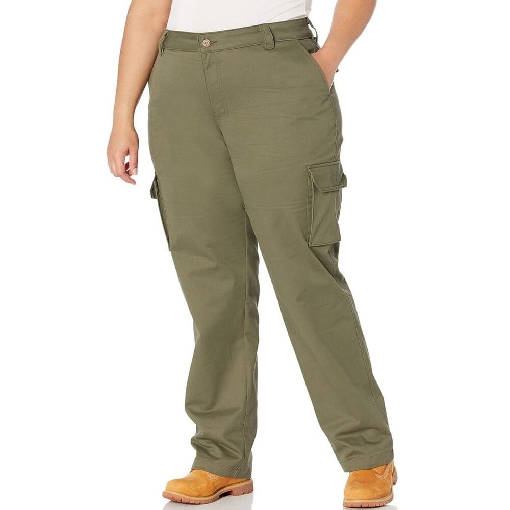 Dickies Women's Plus Size Relaxed Fit Stretch Cargo Straight Leg Pant size 24W